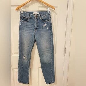 & Other Stories Light Blue Distressed Straight Leg Jeans